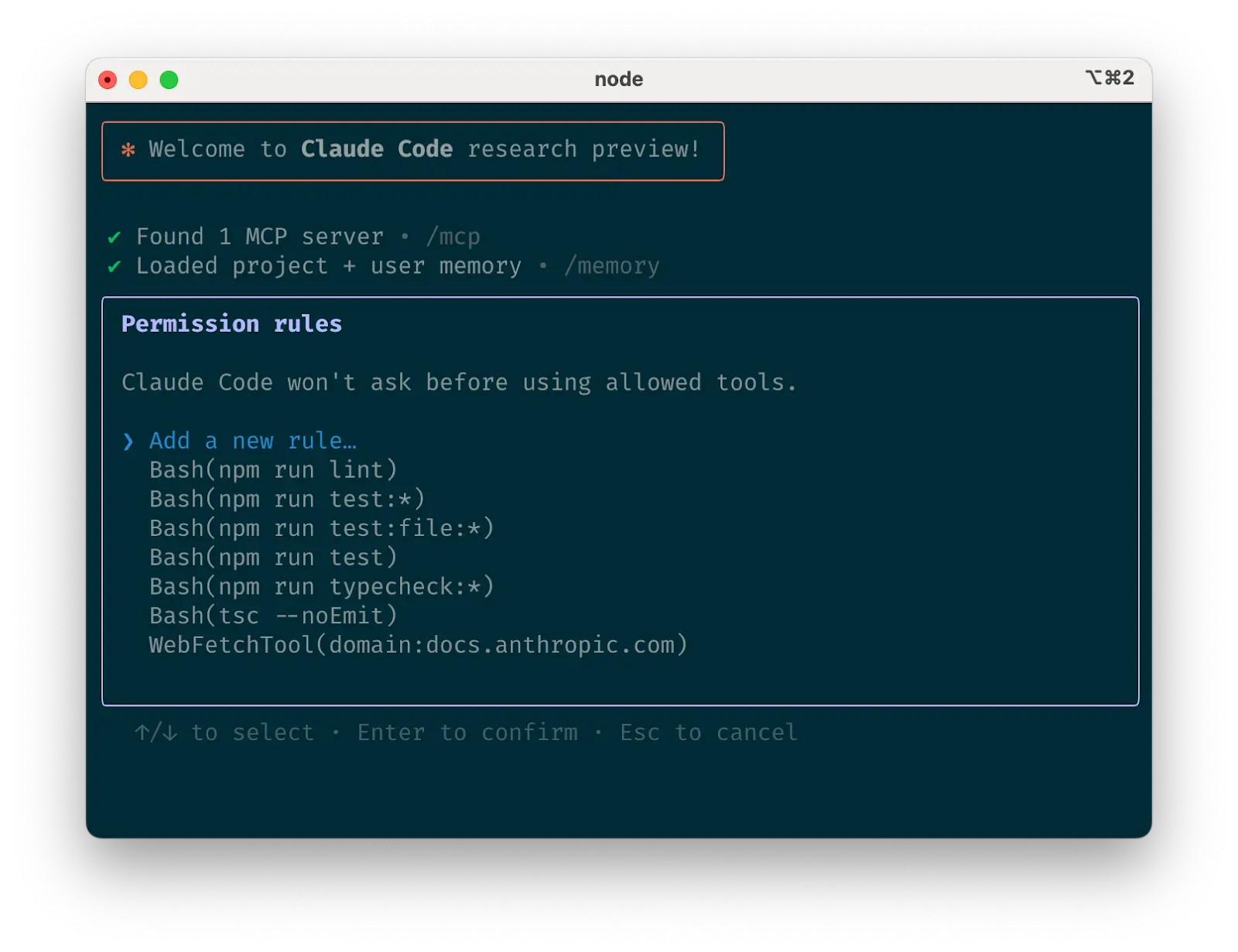 Claude Code tool allowlist
